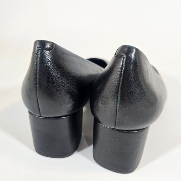 L Trotters Kari Pump Size 8.5W Women's Black 2" Block Heel Leather Round Toe - Picture 6 of 9